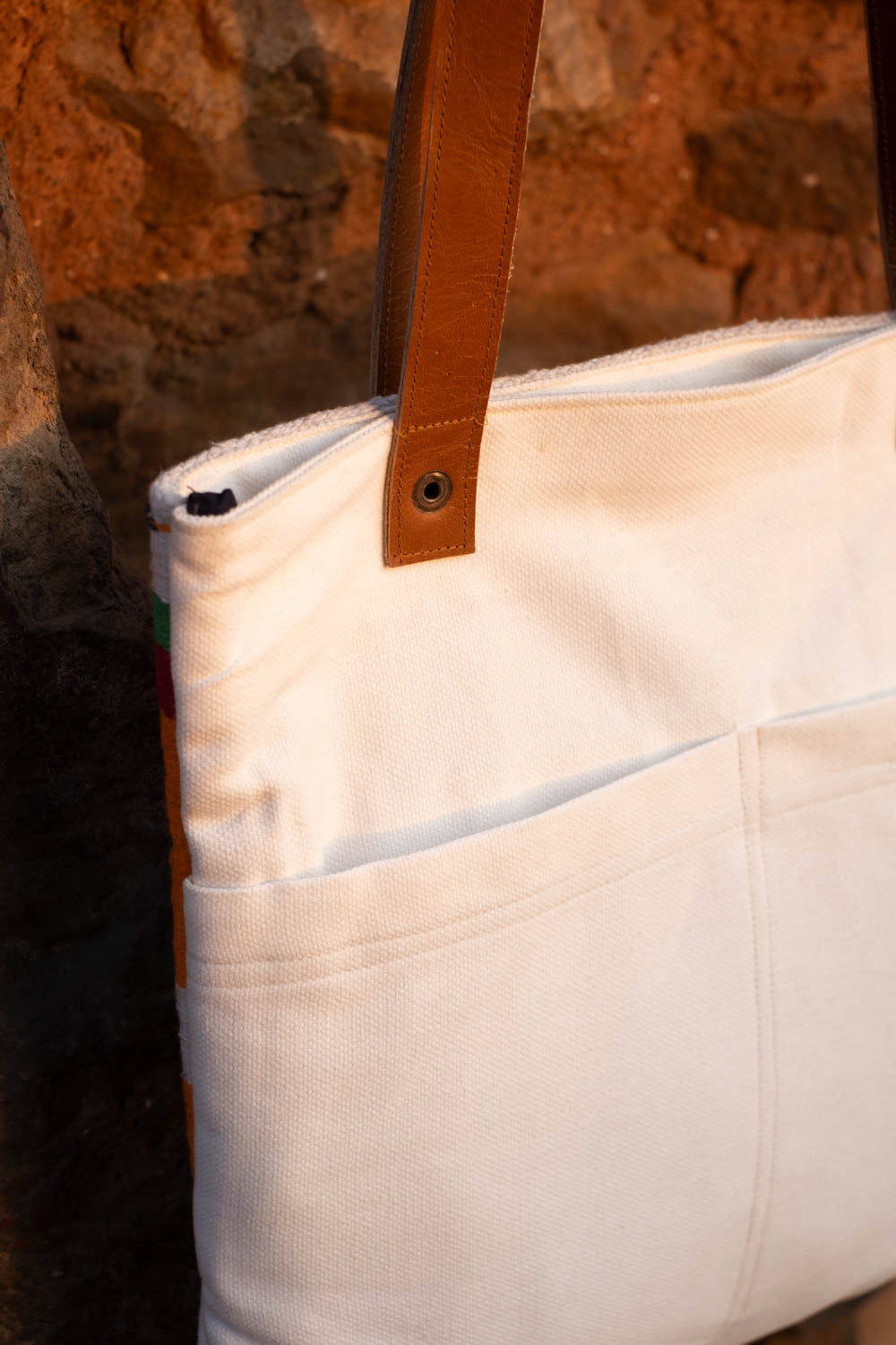 Dubki Tote Bag ~ Blue Geometric Pattern
