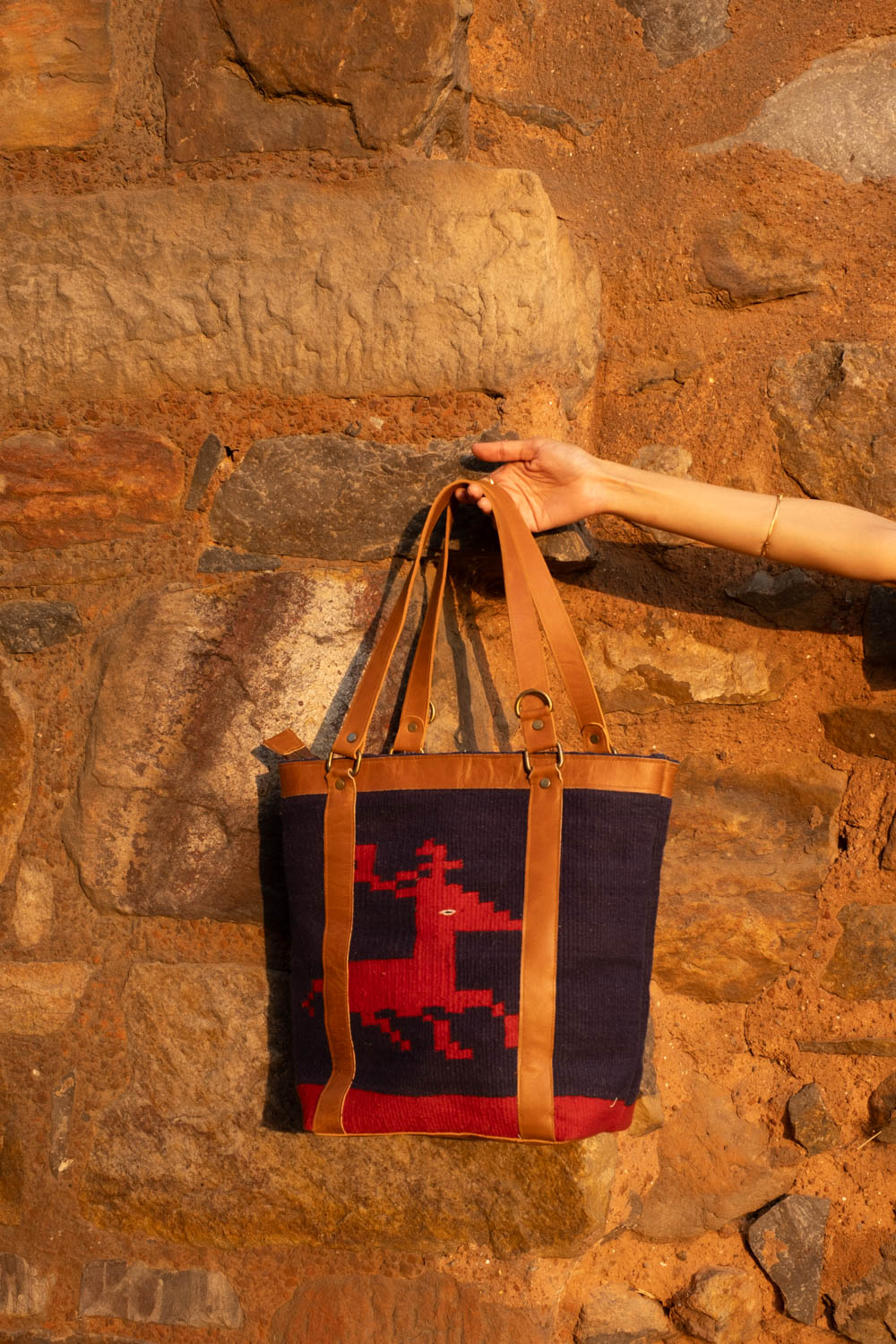 Patola Red Deer Medium Size Bag