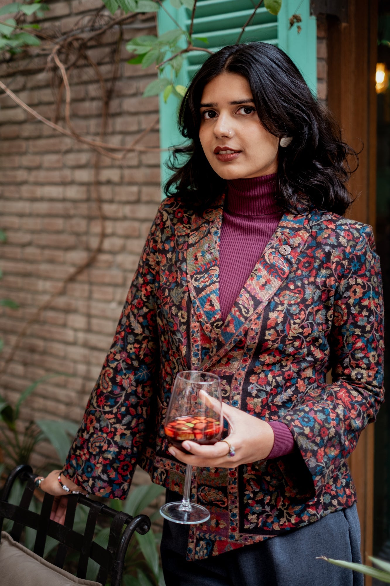 Navrang Black Kani Weave Jacket