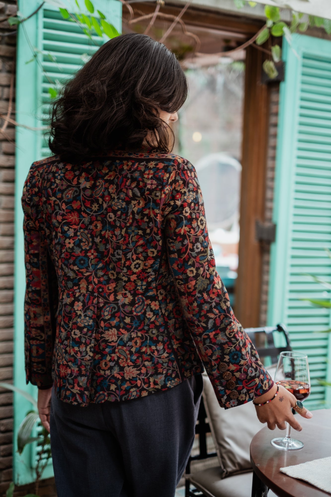 Navrang Black Kani Weave Jacket