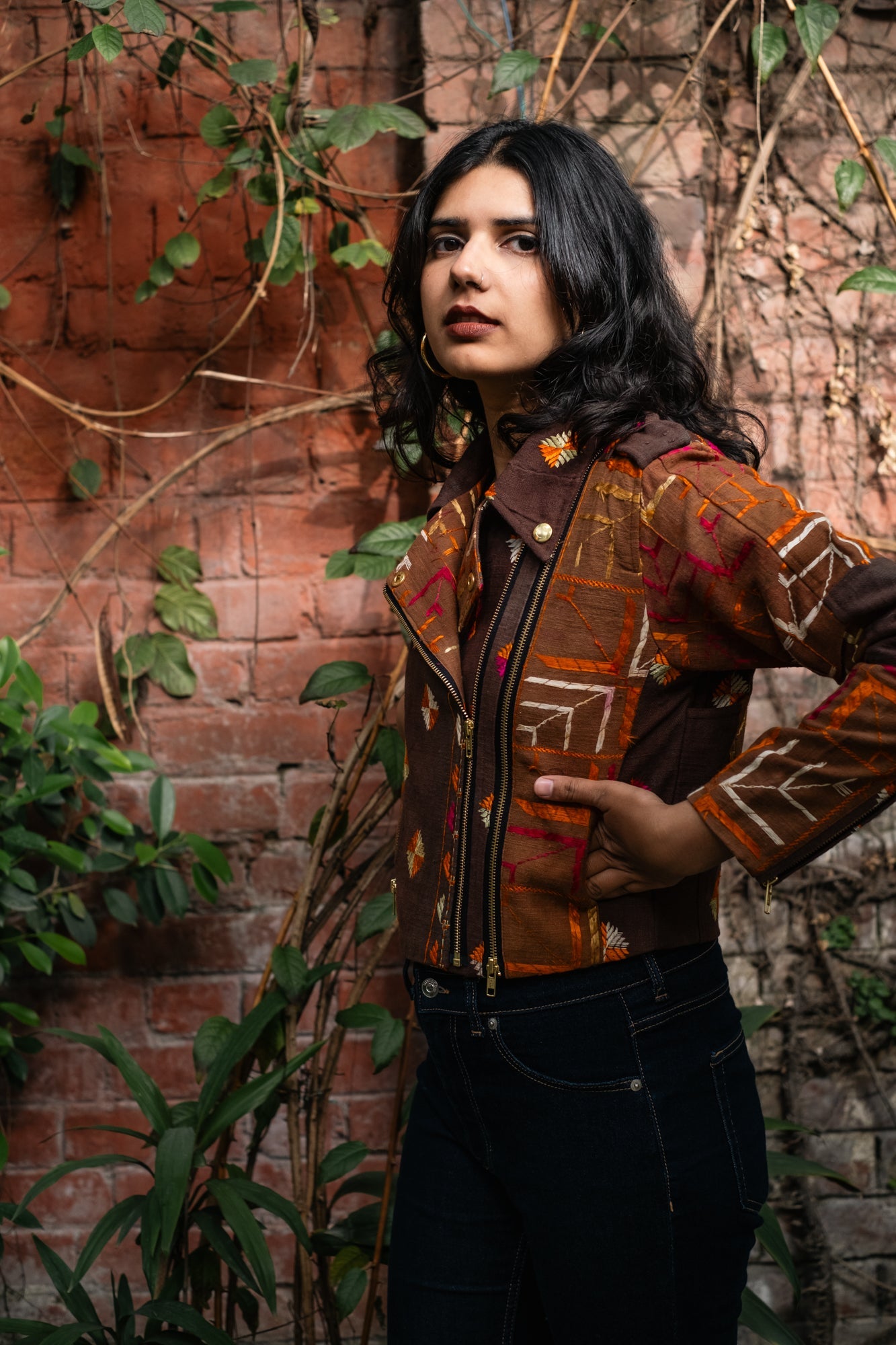 Baaj Phulkari Biker Jacket