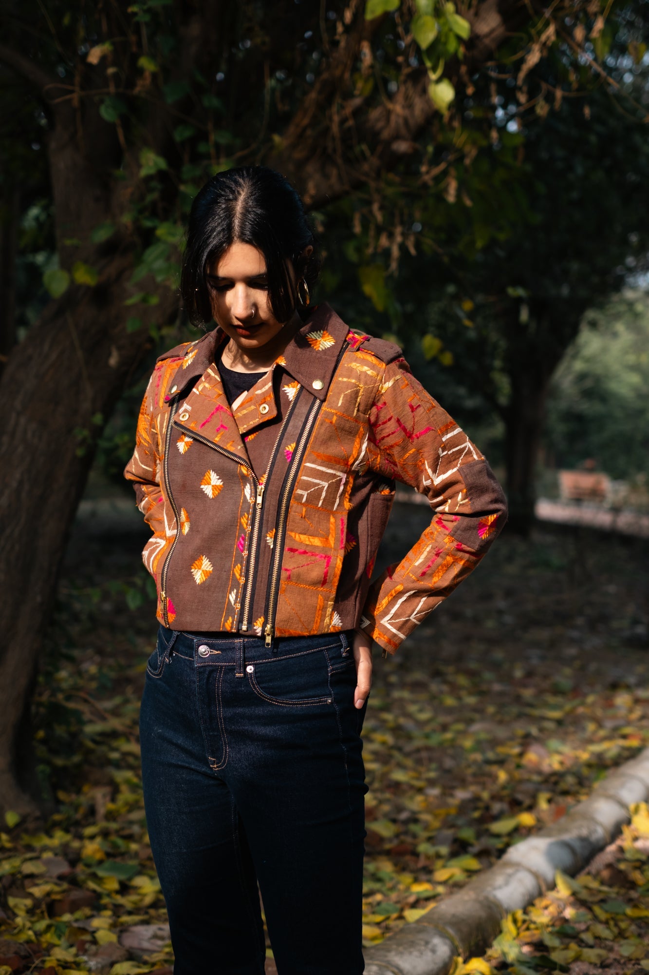 Baaj Phulkari Biker Jacket