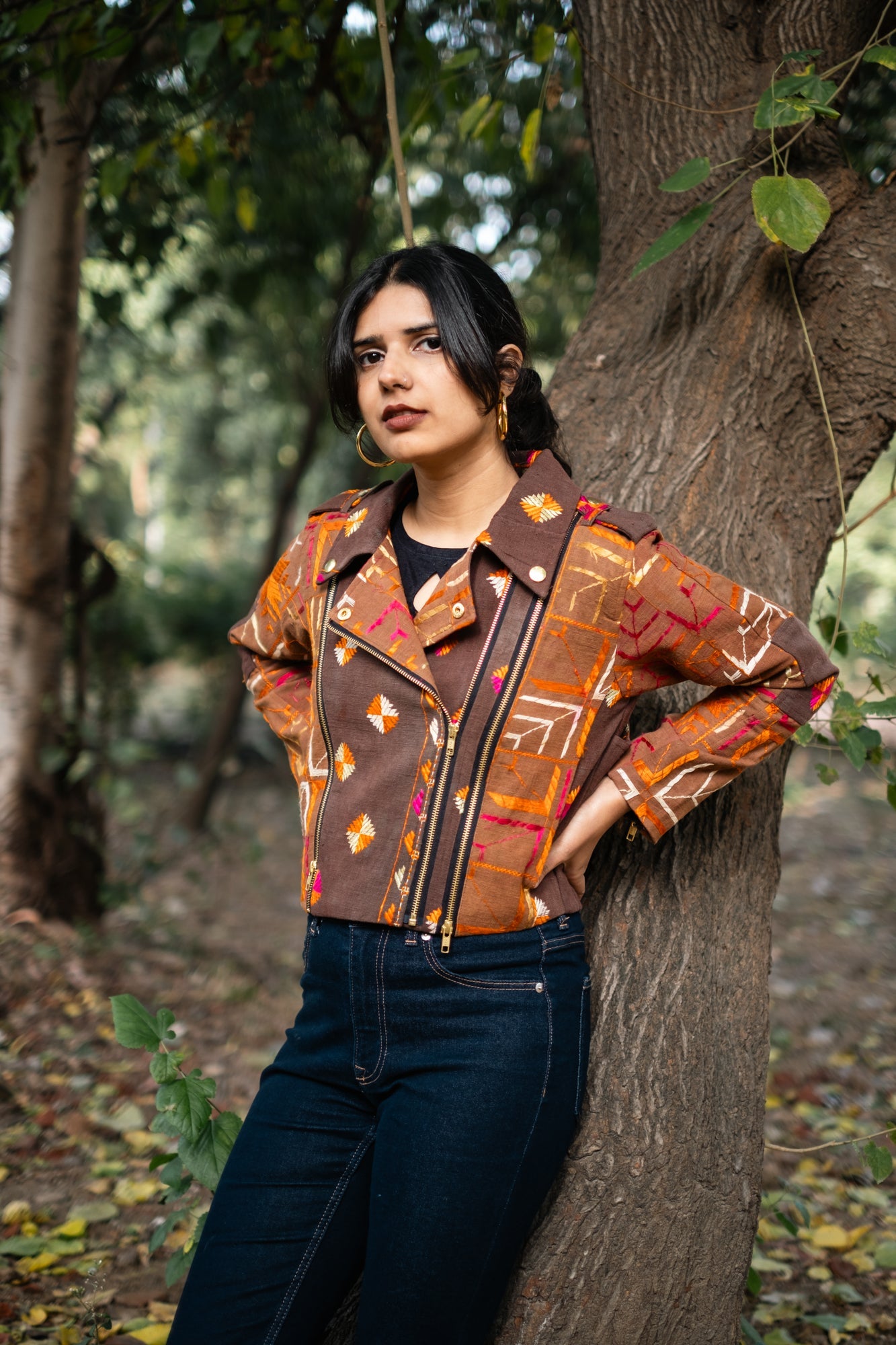 Baaj Phulkari Biker Jacket