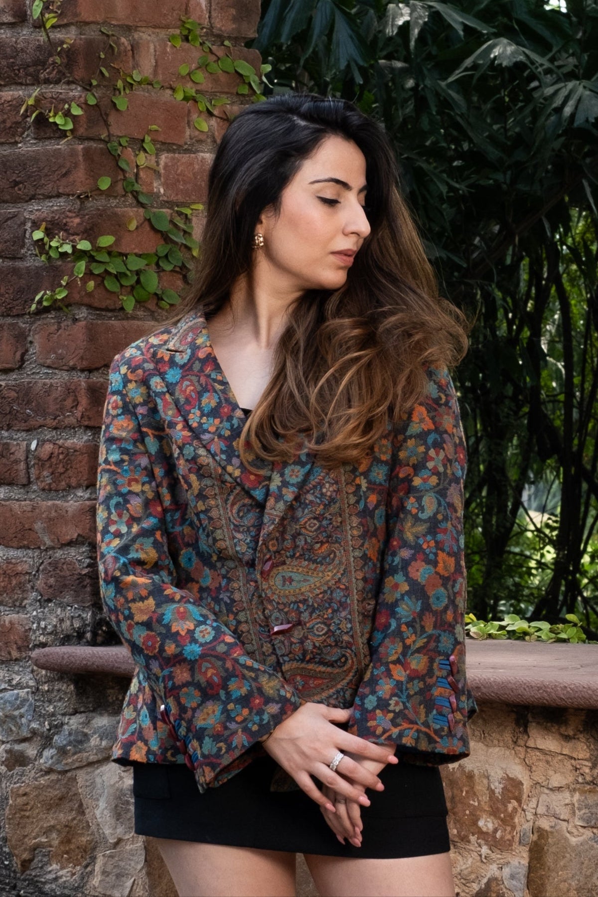 Navrang Blue Kani Weave Jacket