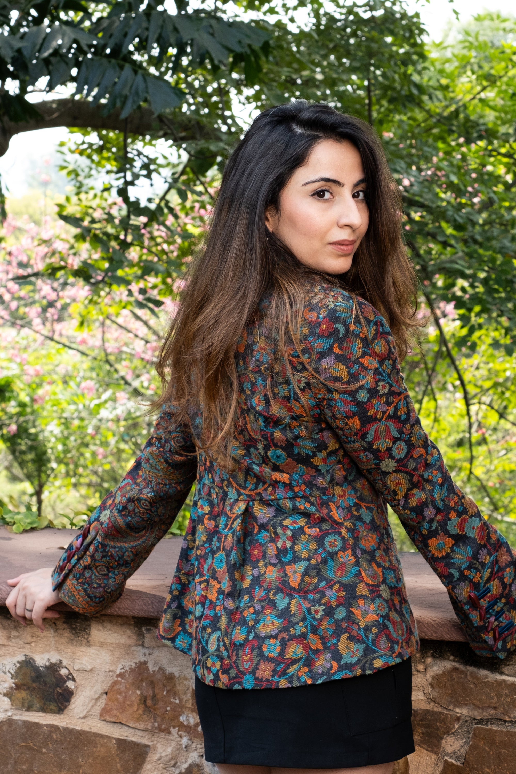 Navrang Blue Kani Weave Jacket