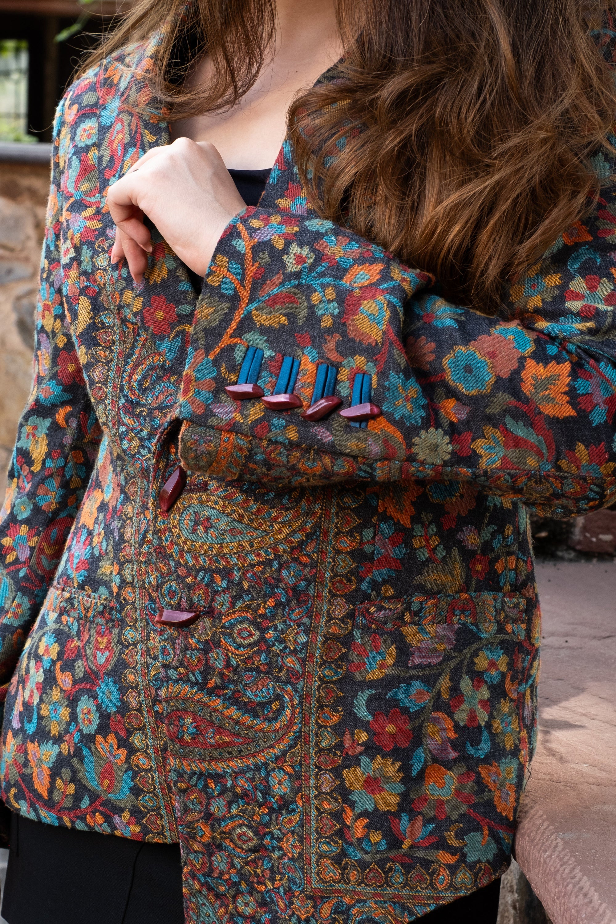 Navrang Blue Kani Weave Jacket