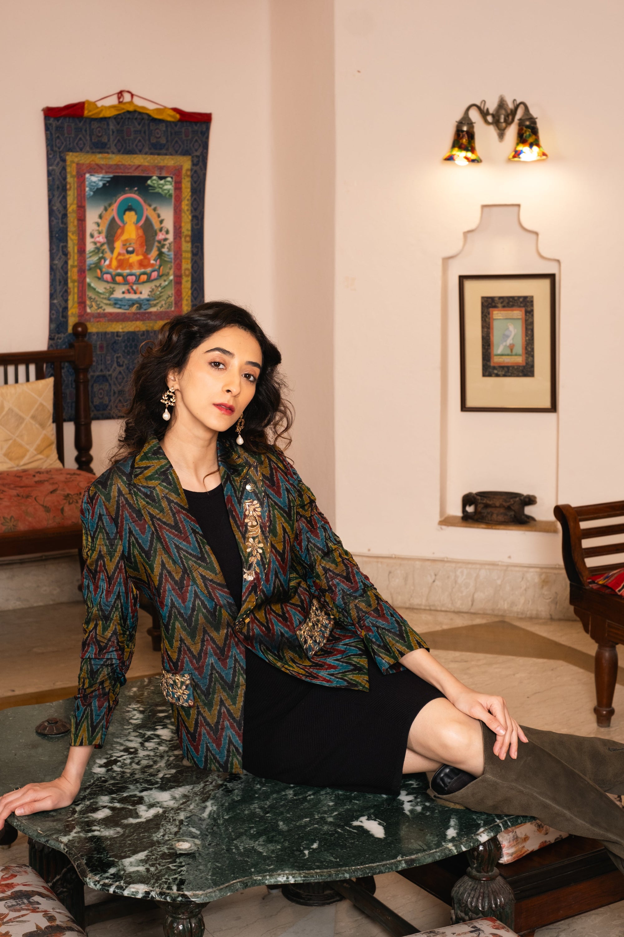 Kalij Jacket Raw Silk Embroidered Jacket
