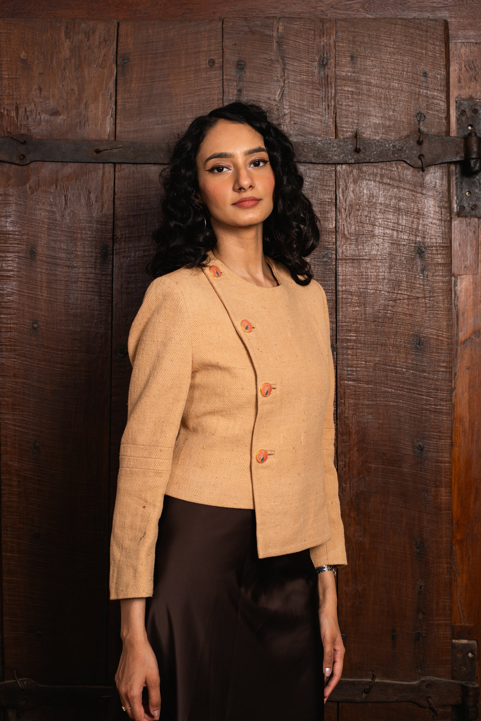 Shikra Khes Cropped Jacket~Brown
