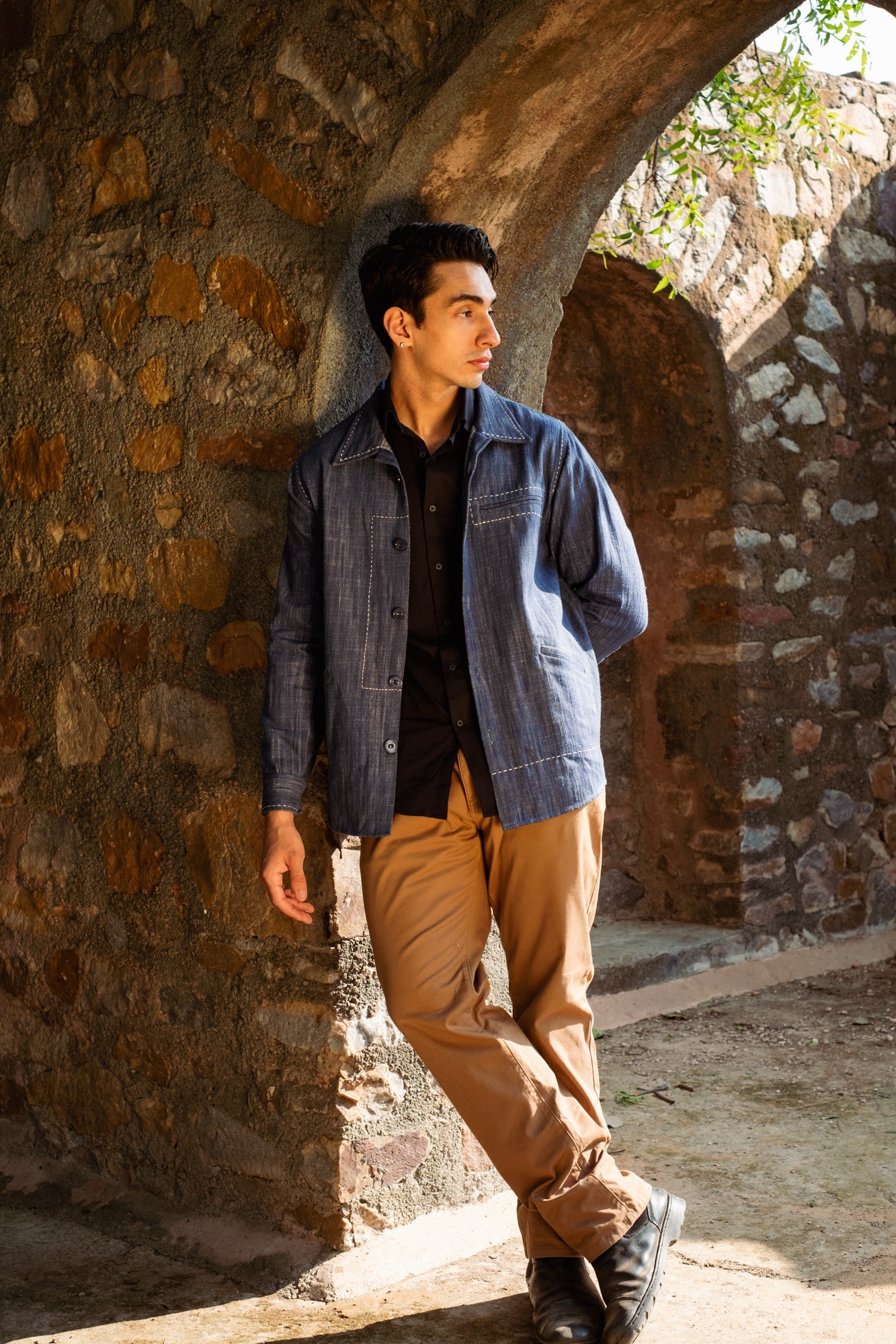 Baya Khadi Denim Shirt Jacket