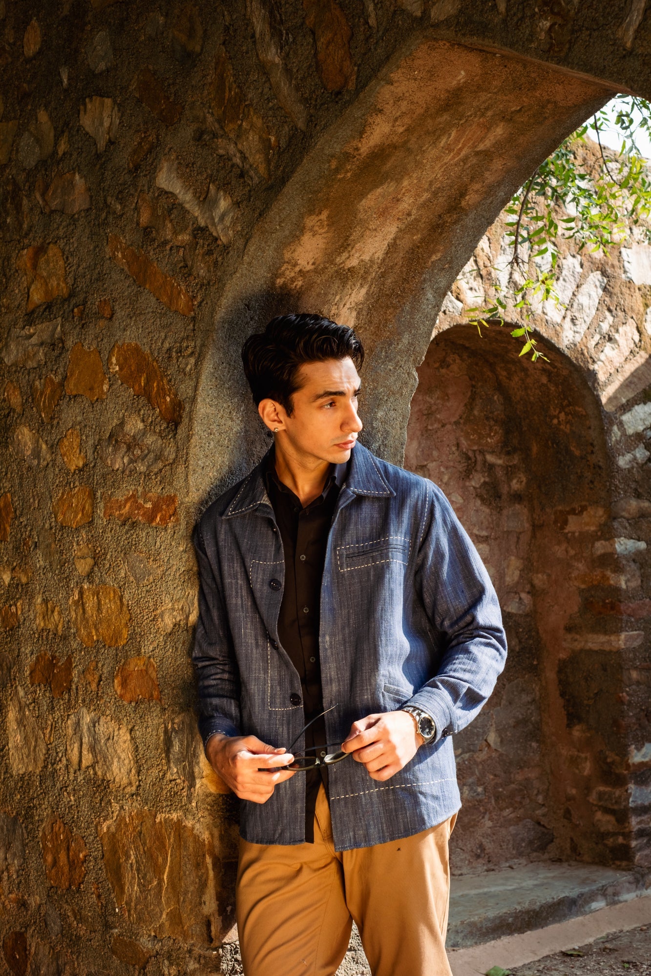 Baya Khadi Denim Shirt Jacket