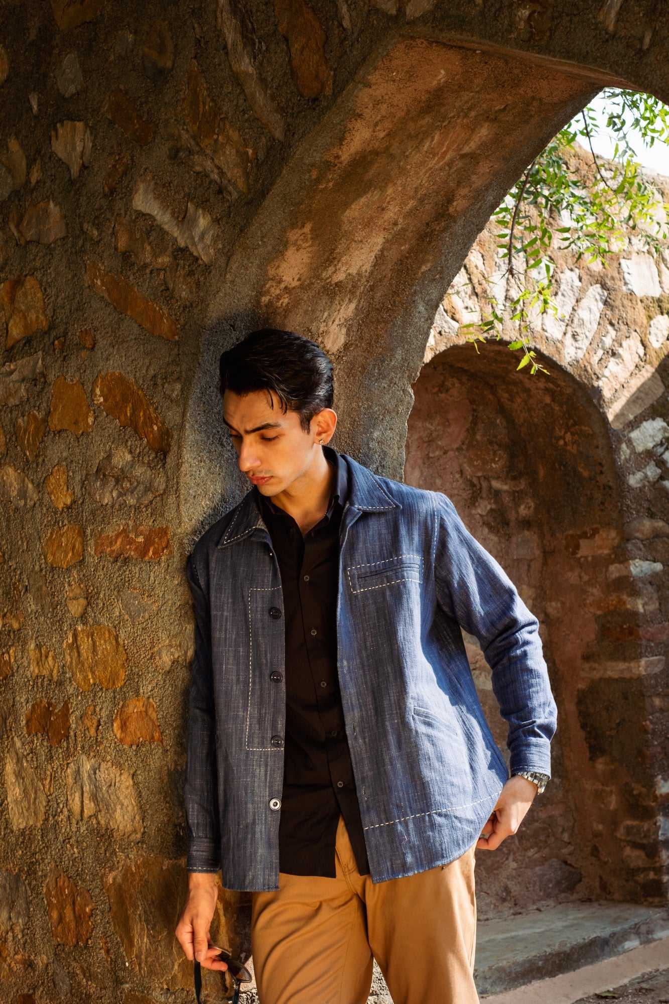 Baya Khadi Denim Shirt Jacket