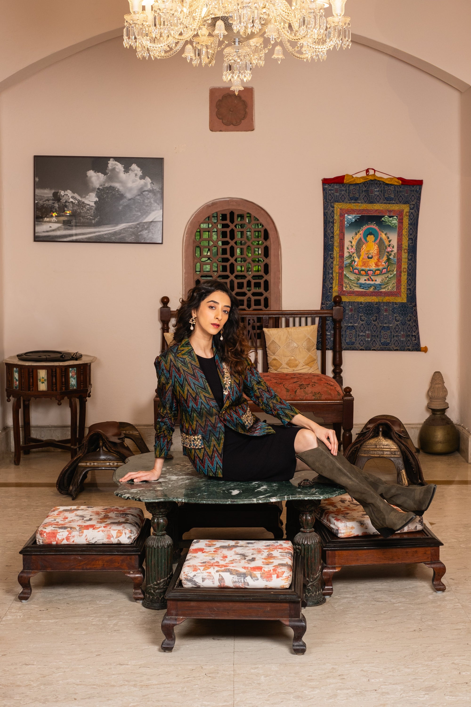 Kalij Jacket Raw Silk Embroidered Jacket