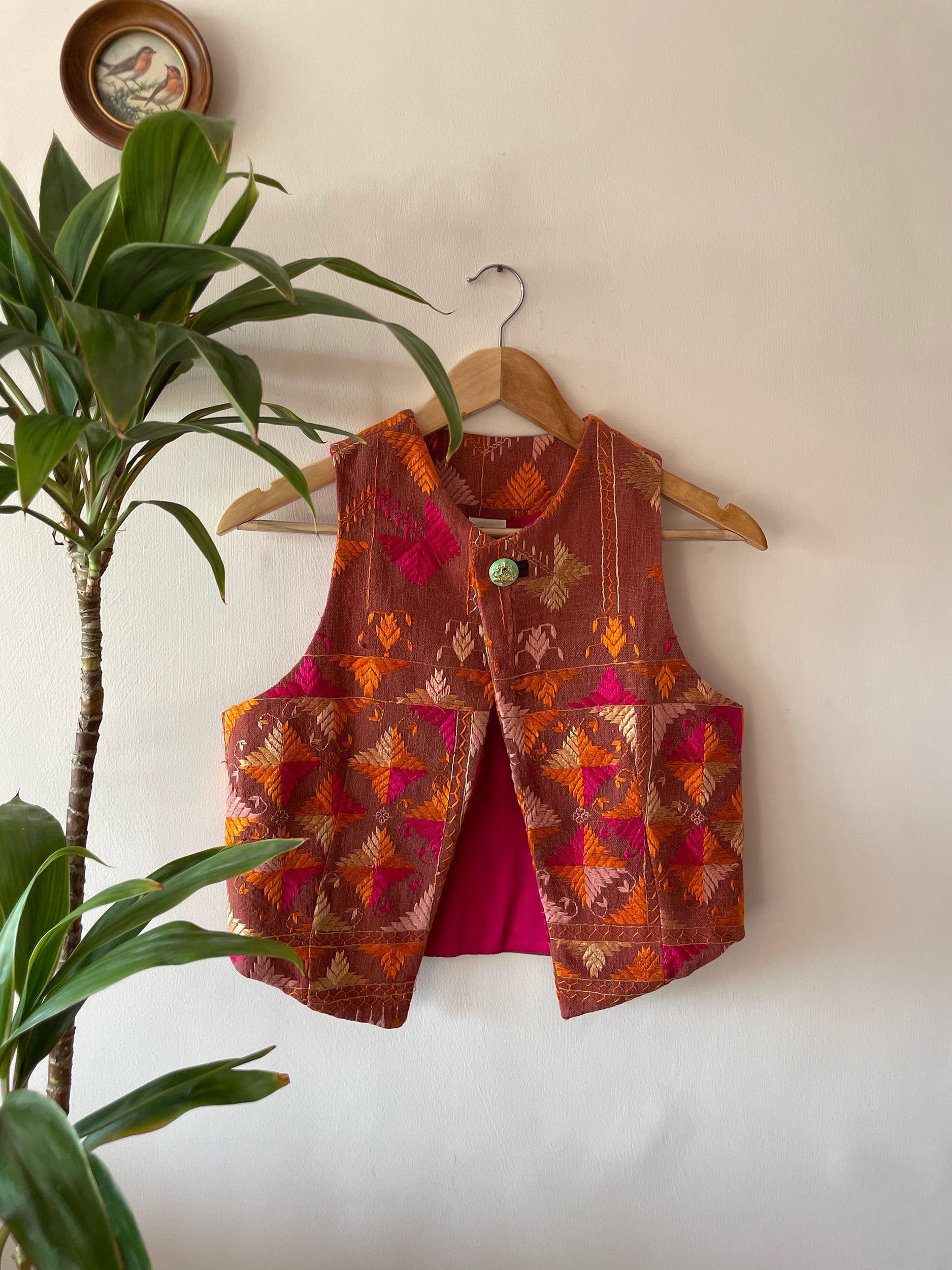 Chidiyaa Phulkari Sleeveless Jacket ~ US4