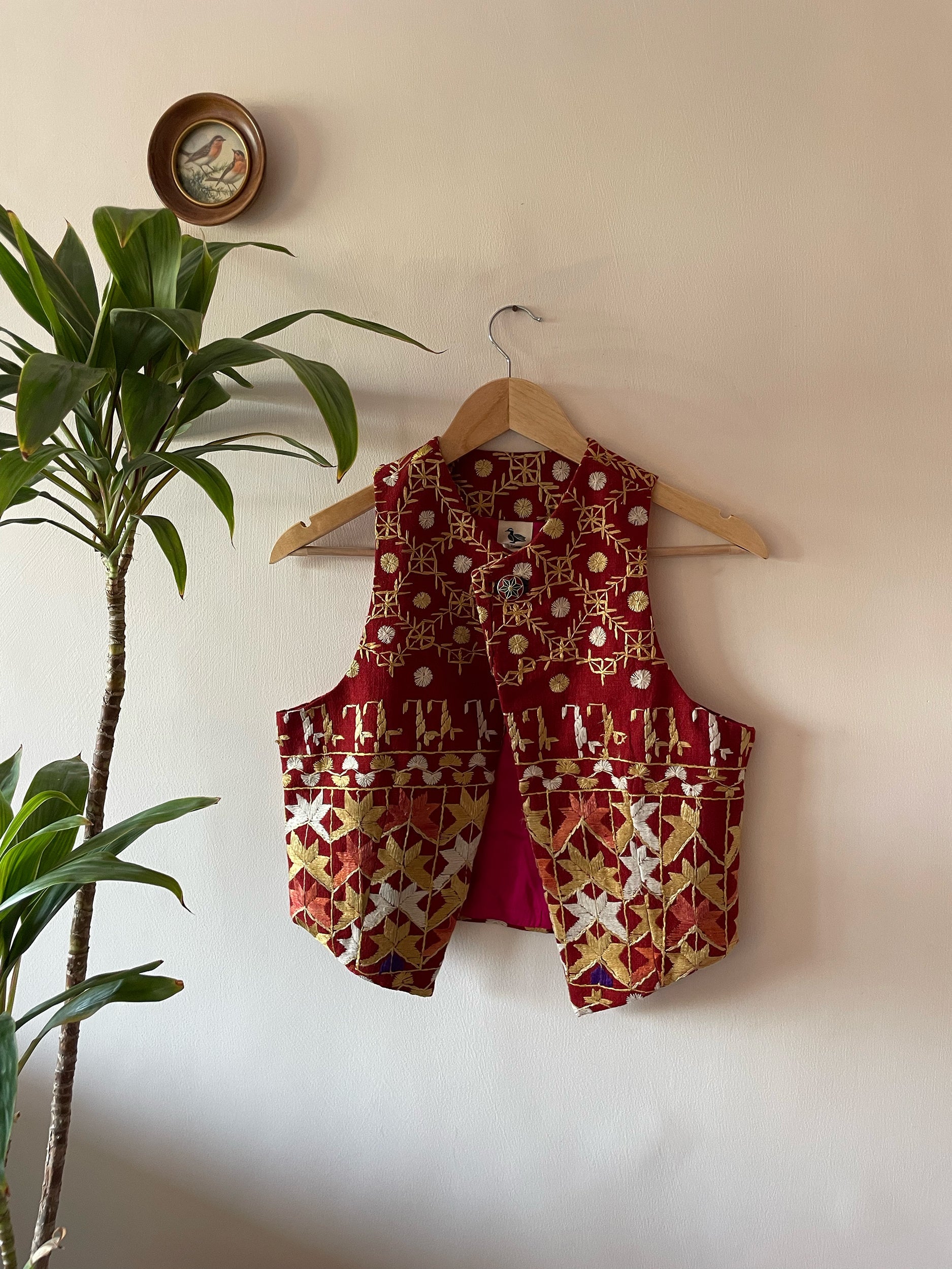 Chidiyaa Phulkari Sleeveless Jacket ~ US4