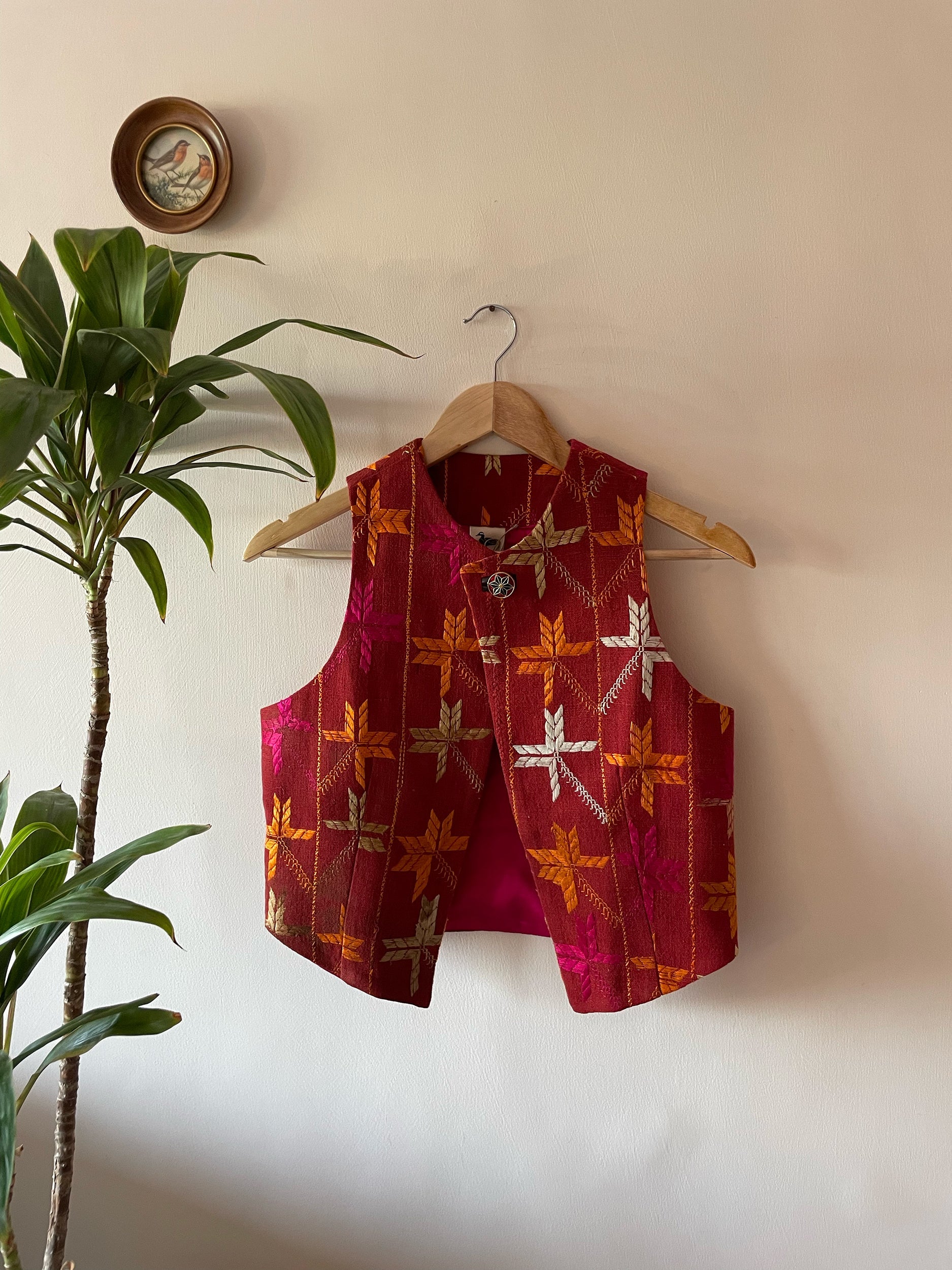 Chidiyaa Phulkari Sleeveless Jacket ~ US4