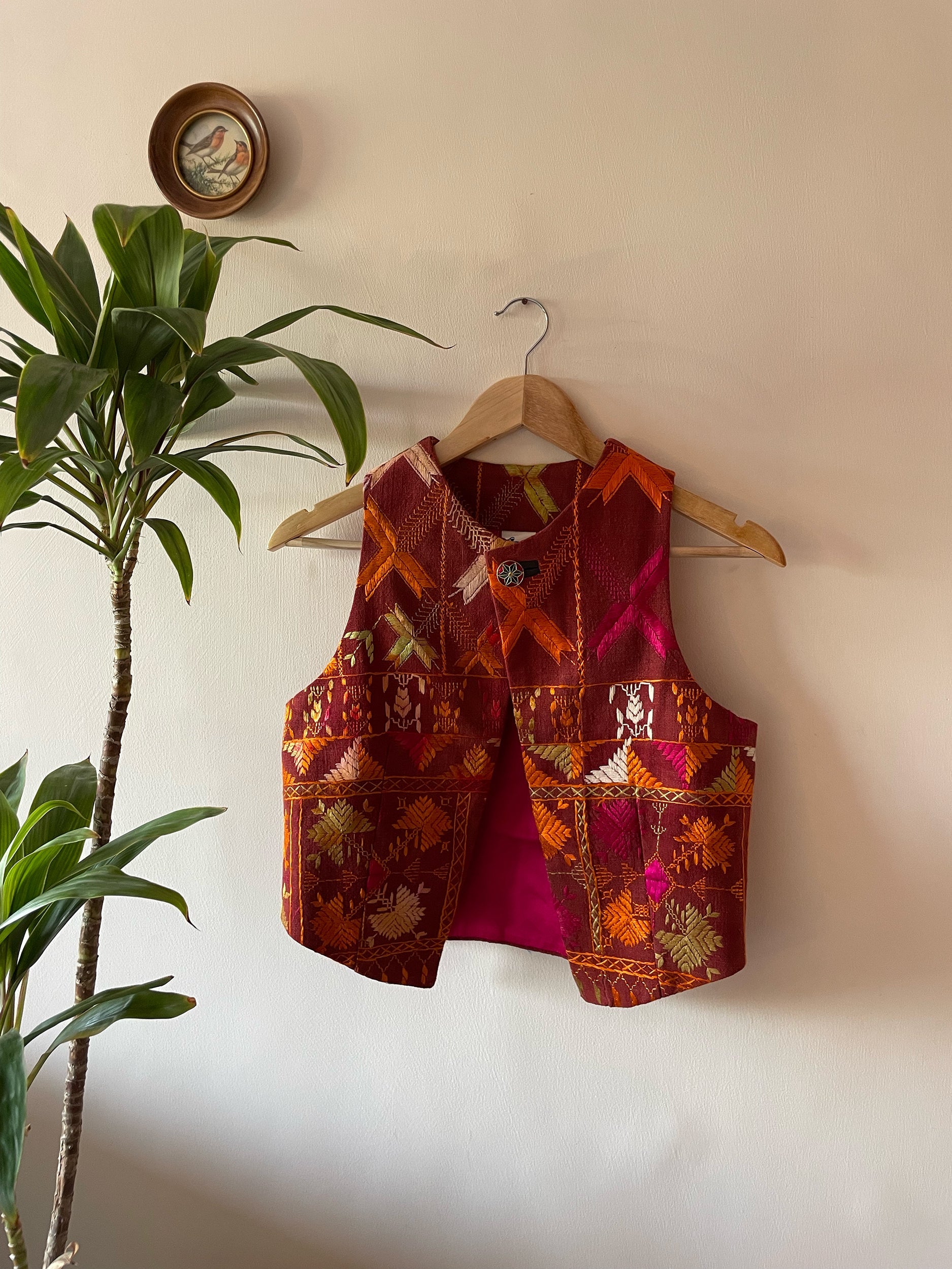 Chidiyaa Phulkari Sleeveless Jacket ~ US4