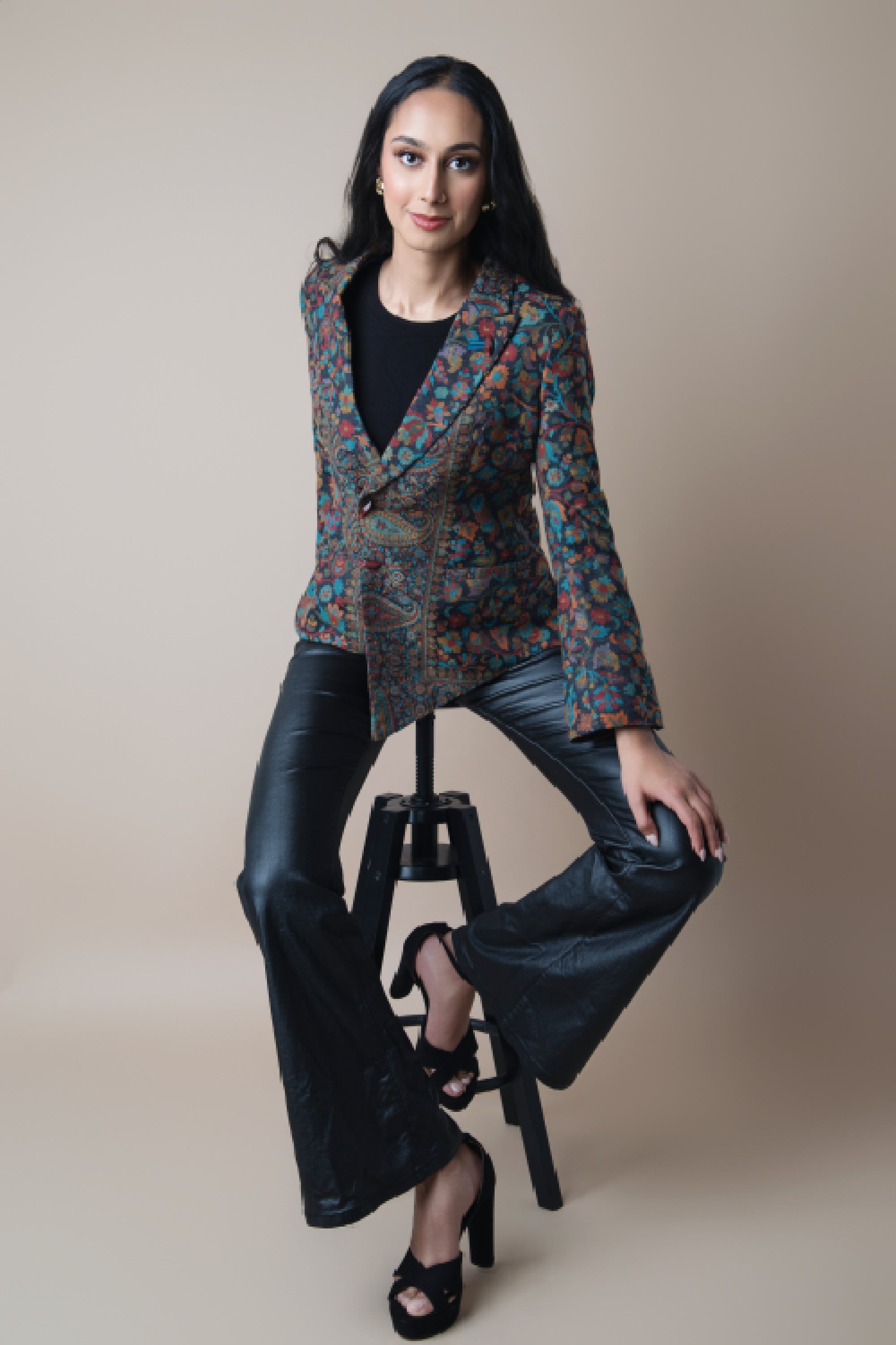 Navrang Blue Kani Weave Jacket