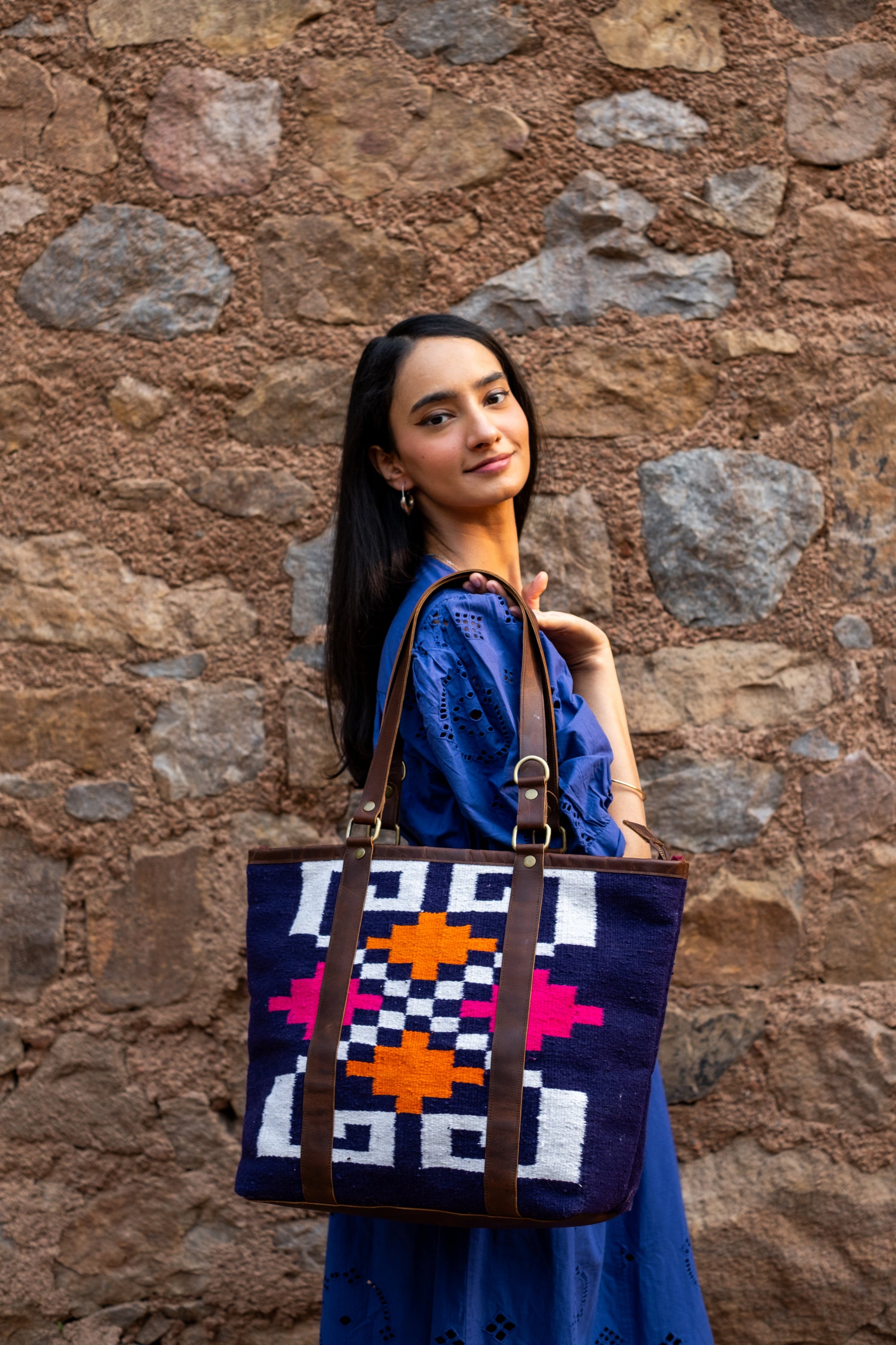 Patola Durrie Bag - Geometric Bag