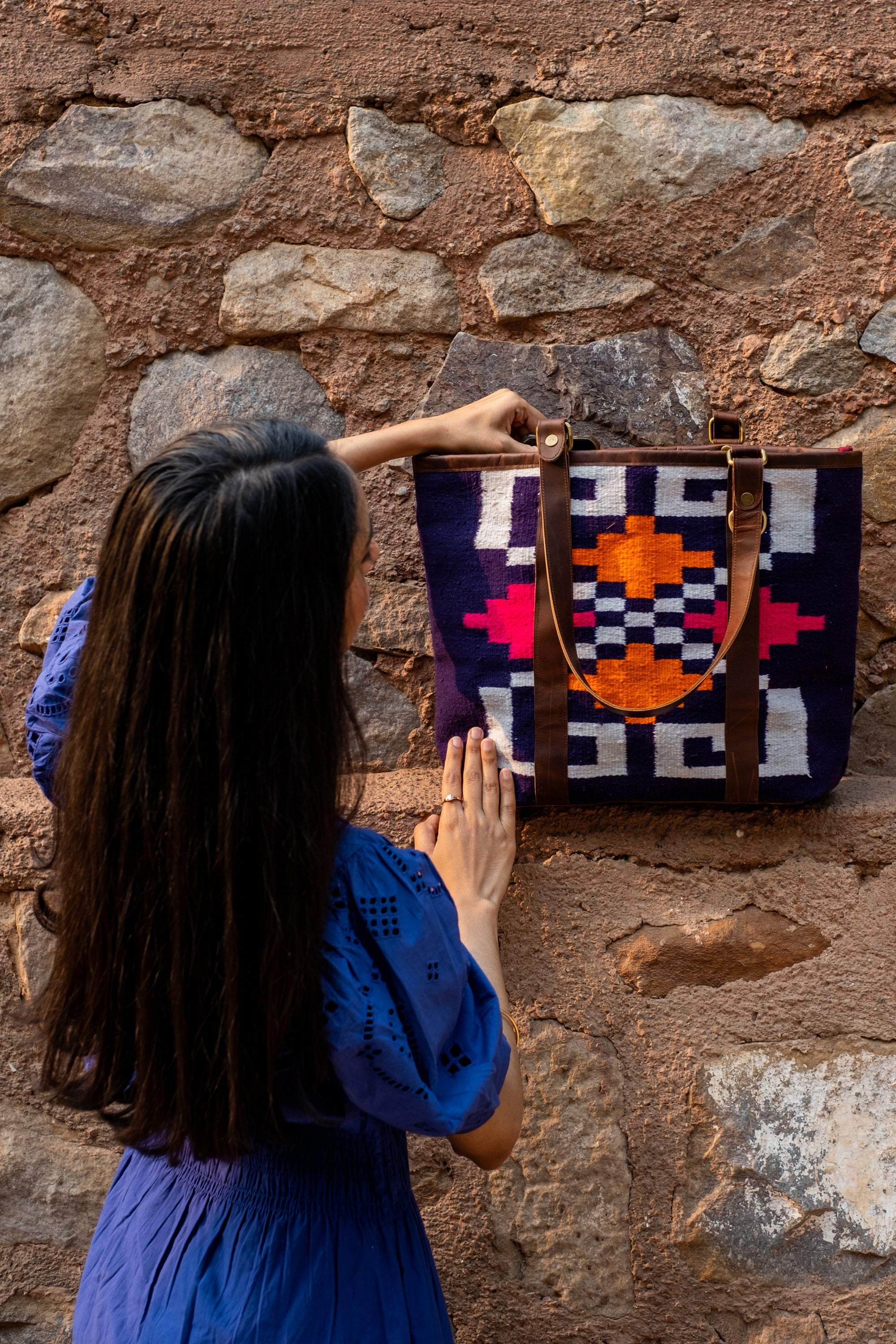 Patola Durrie Bag - Geometric Bag