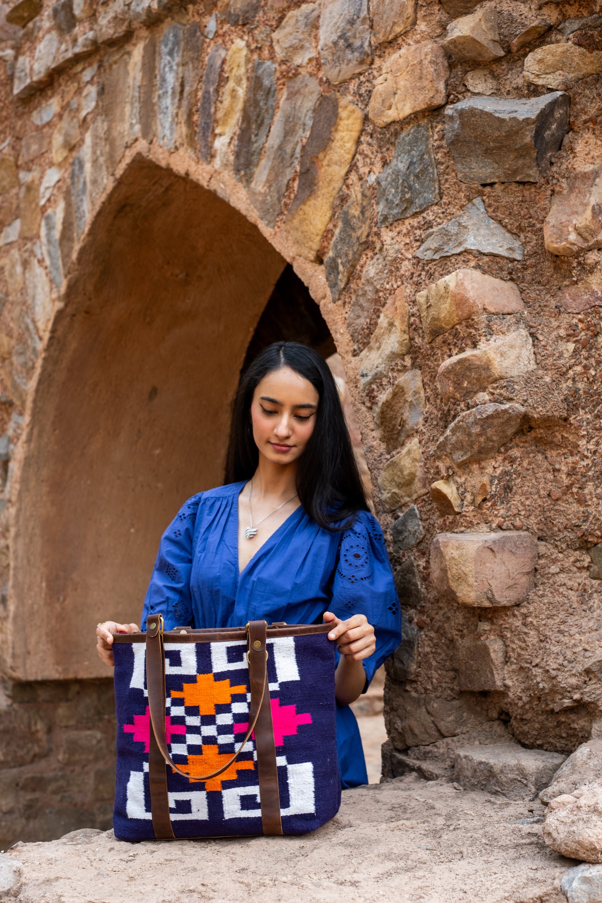Patola Durrie Bag - Geometric Bag