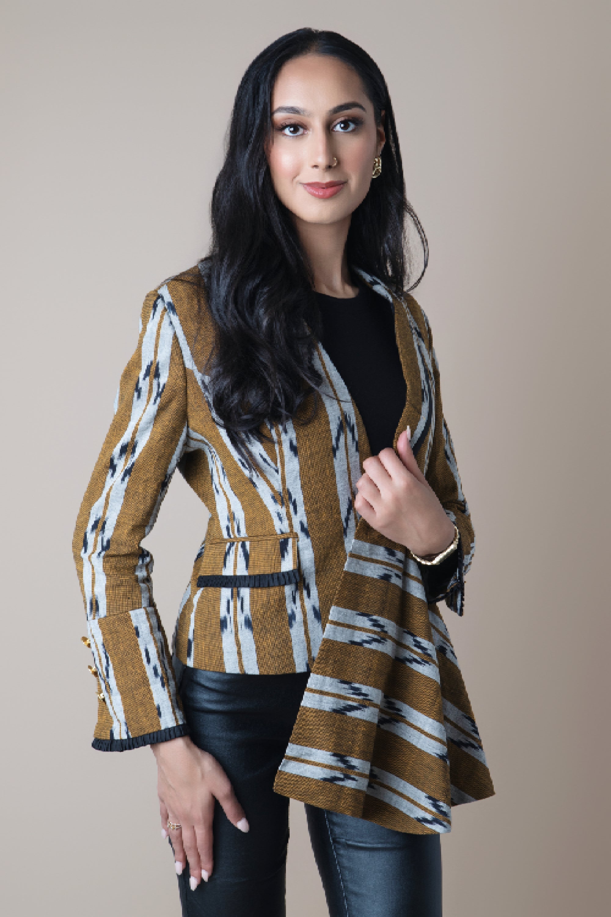 Shaama Jacket Black And Brown