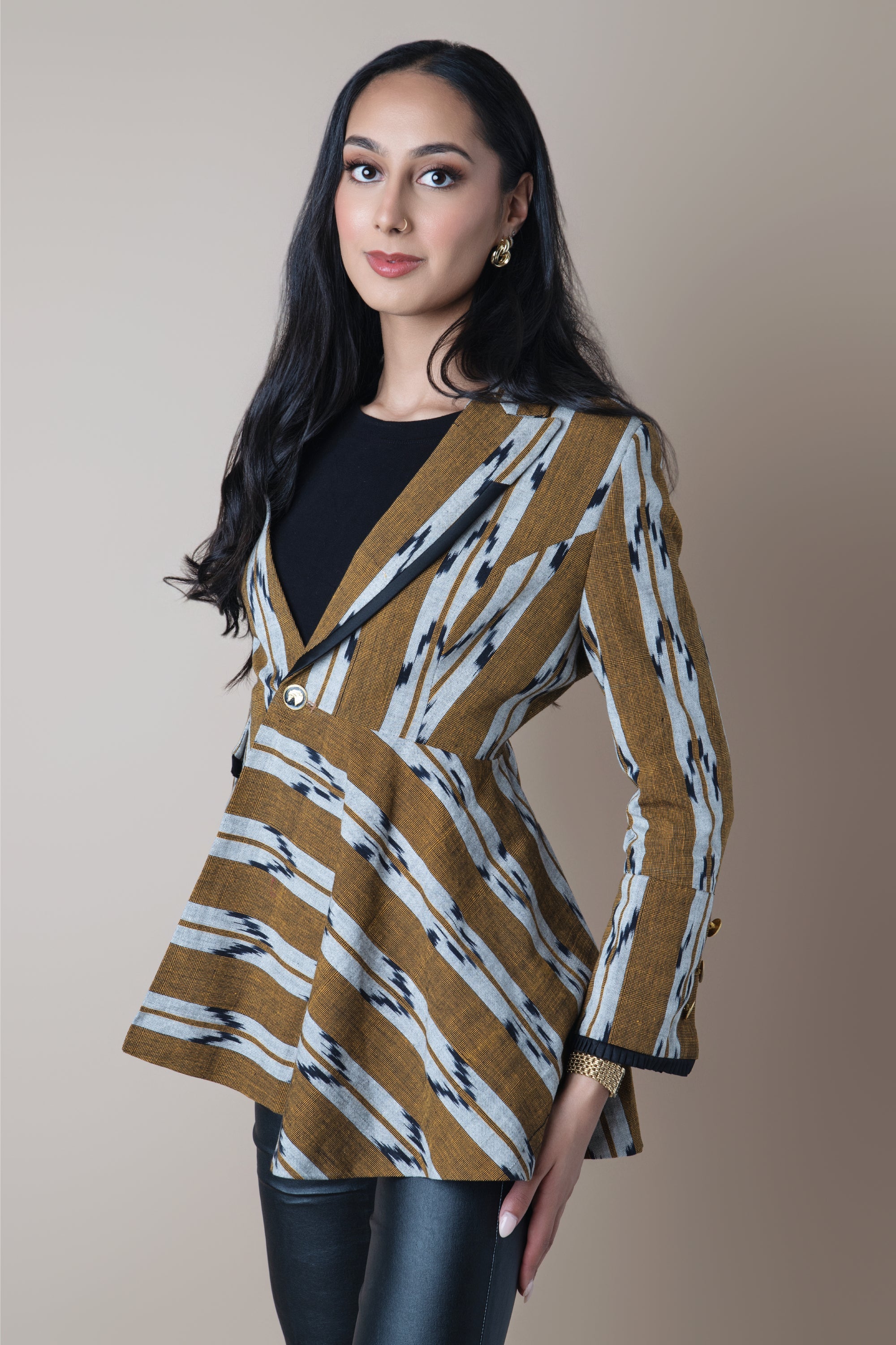 Shaama Jacket Black And Brown