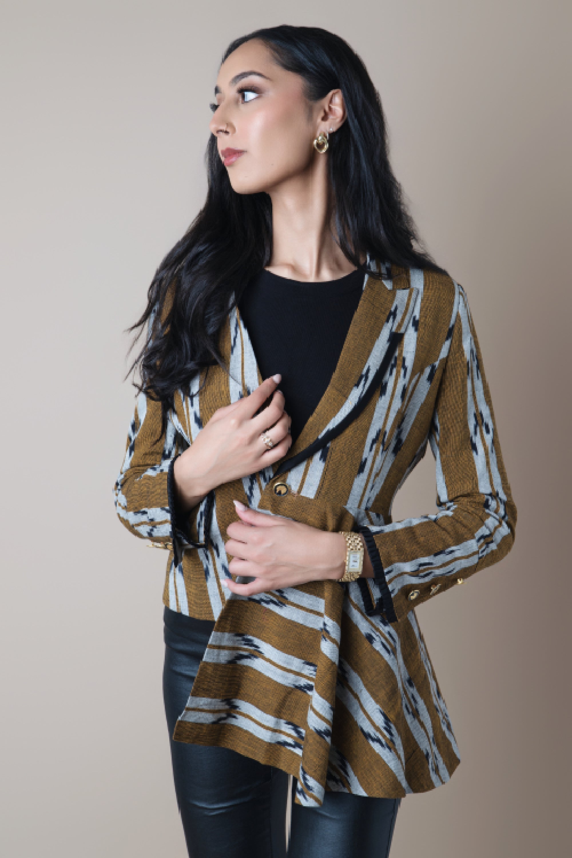 Shaama Jacket Black And Brown