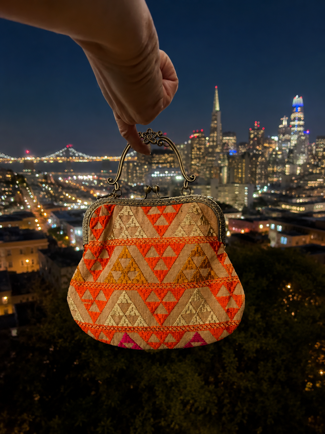Phulkari Clutch Bag