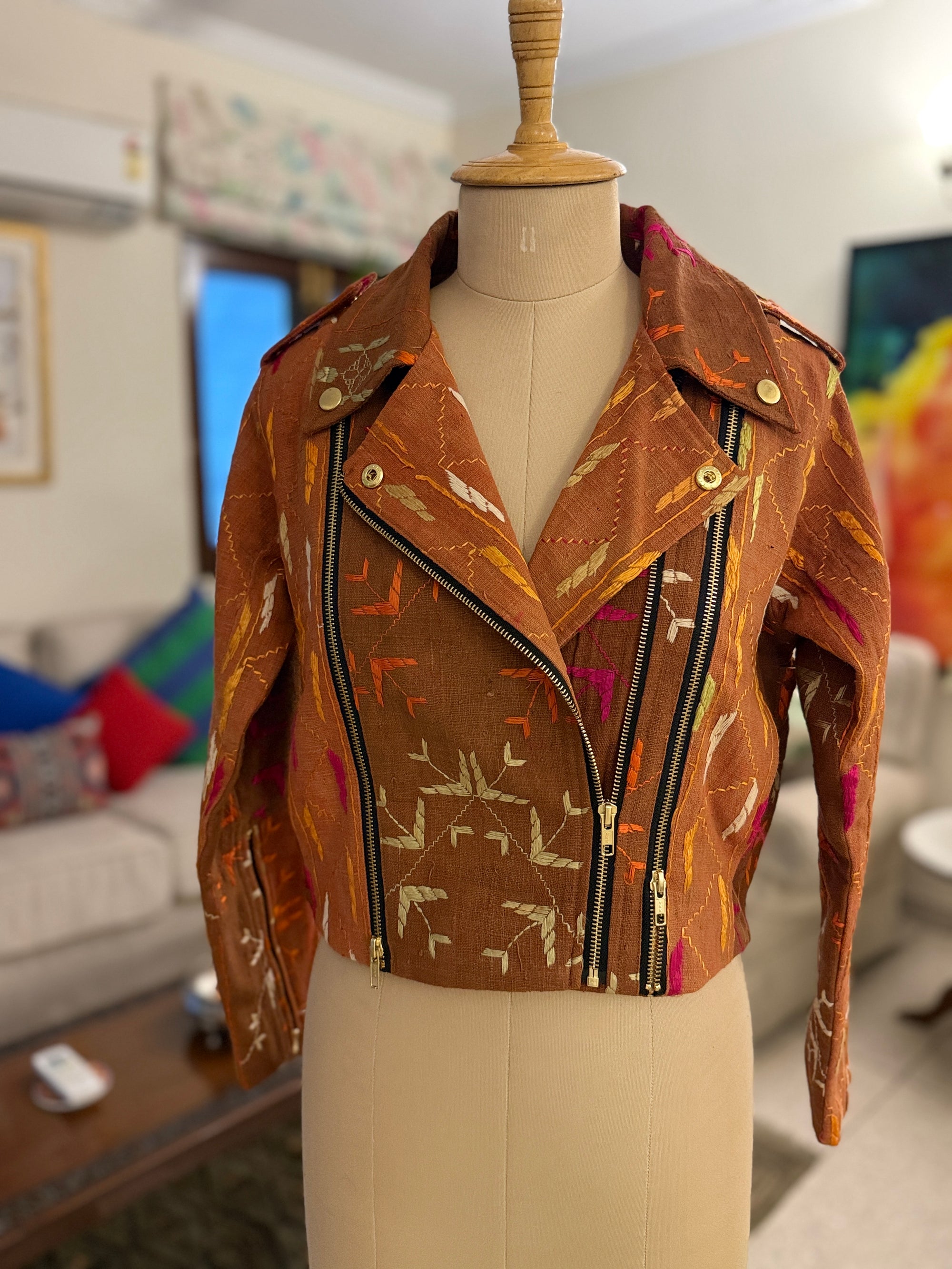 Baaj Phulkari Biker Jacket ~ US8
