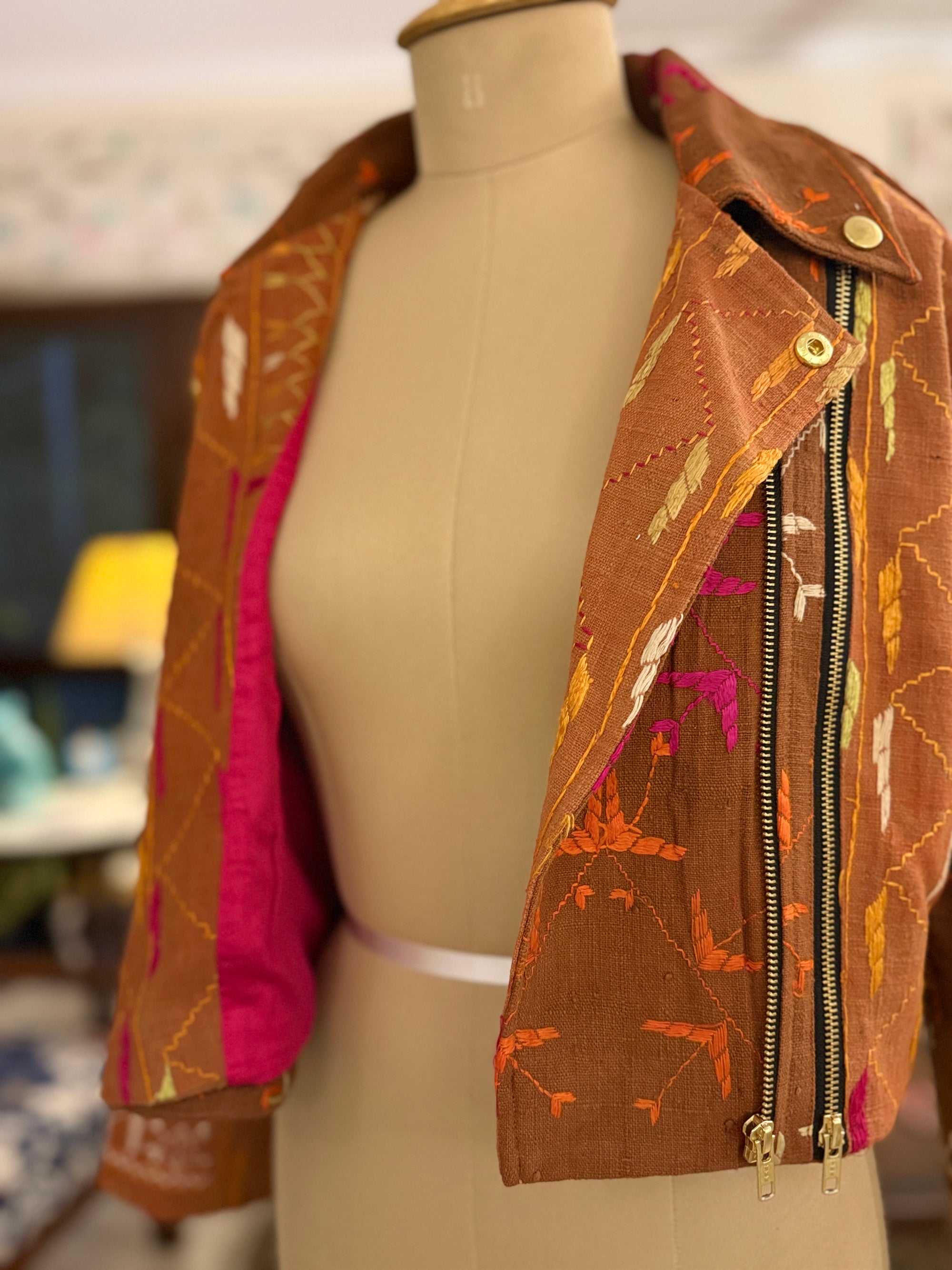 Baaj Phulkari Biker Jacket ~ US8